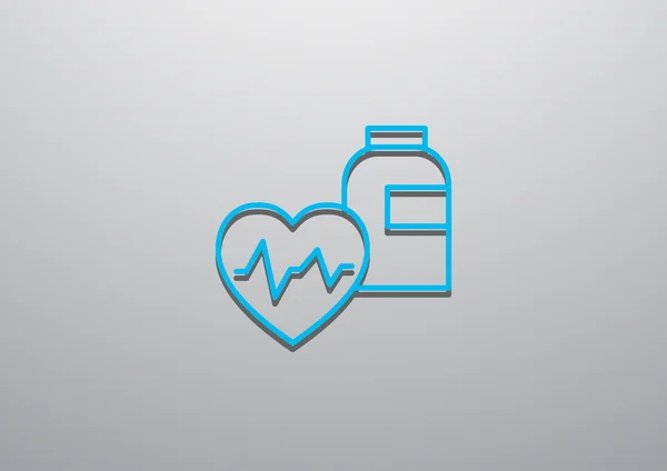 Cardiology medicine simple web icon — Stock Vector