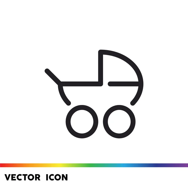 Simple cochecito contorno icono web — Vector de stock