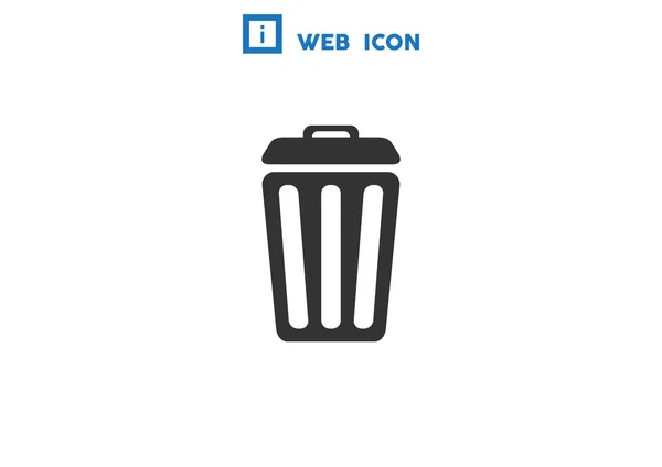 Kosz na odpady prosty tkanina ikona — Wektor stockowy