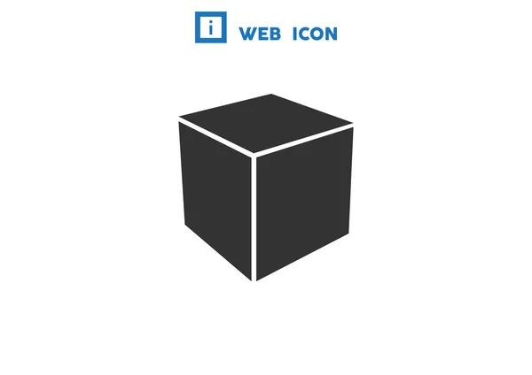 Simple cube web icon — Stock Vector