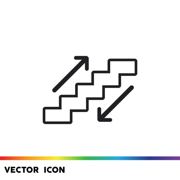階段と矢エスカレーター下サイン — ストックベクタ