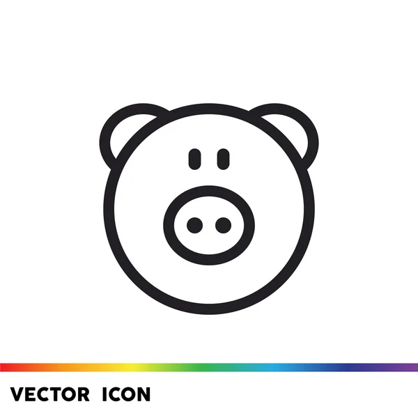 Piggy cabeça ícone web simples — Vetor de Stock