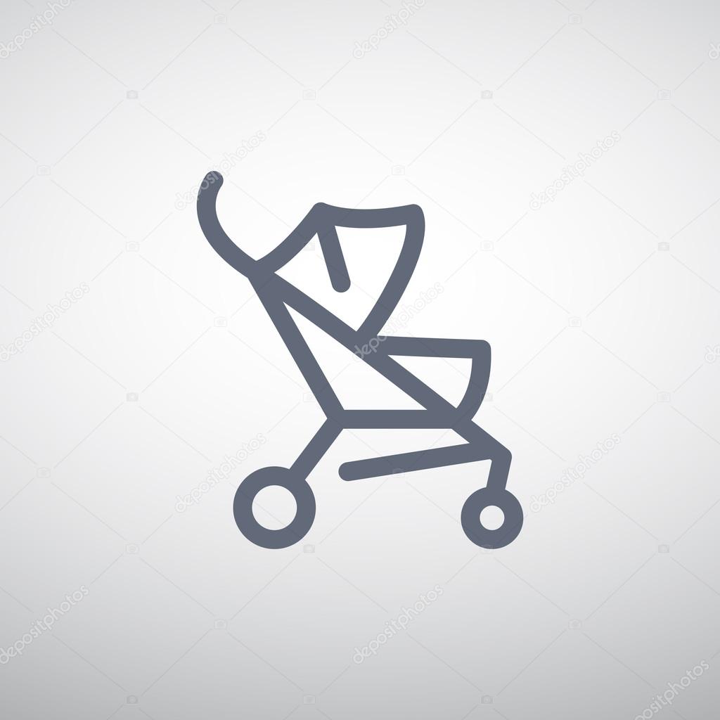 Simple stroller outline web icon