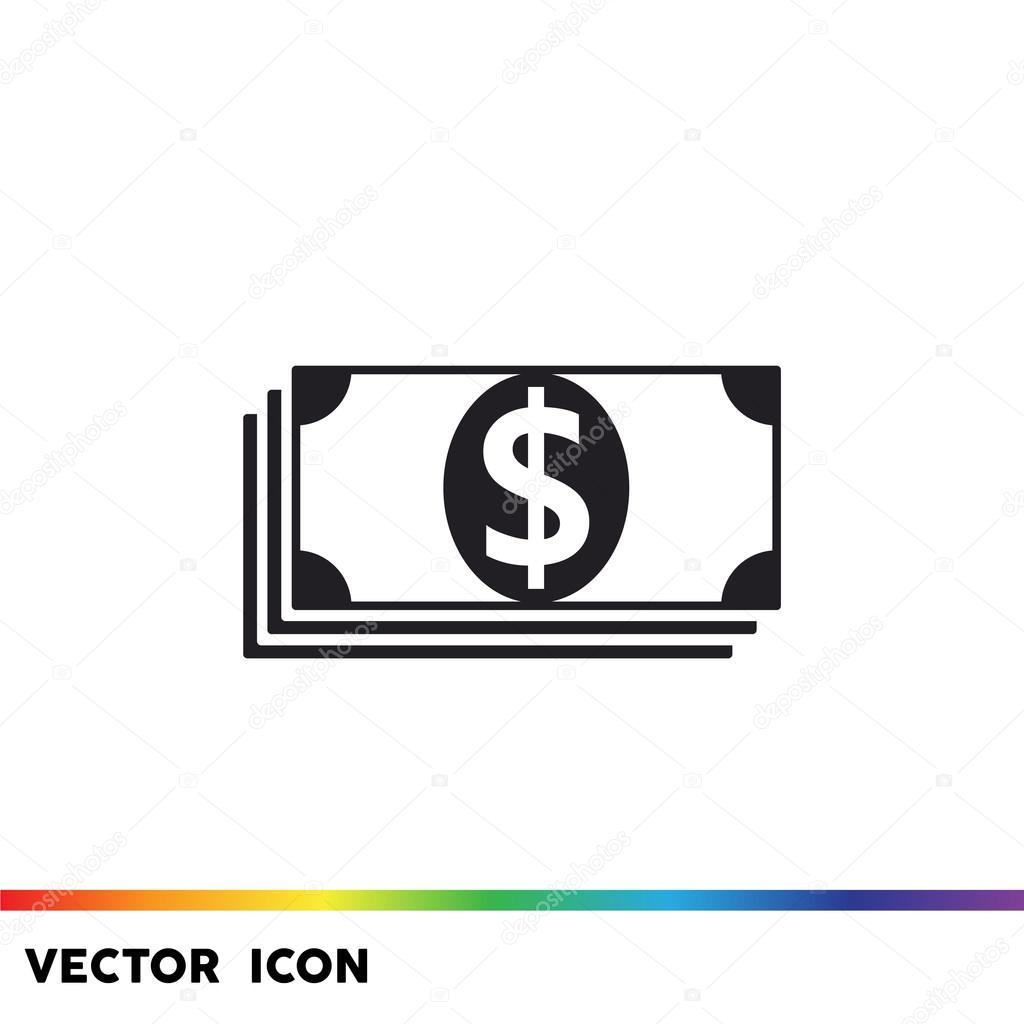 Pile of dollars web icon