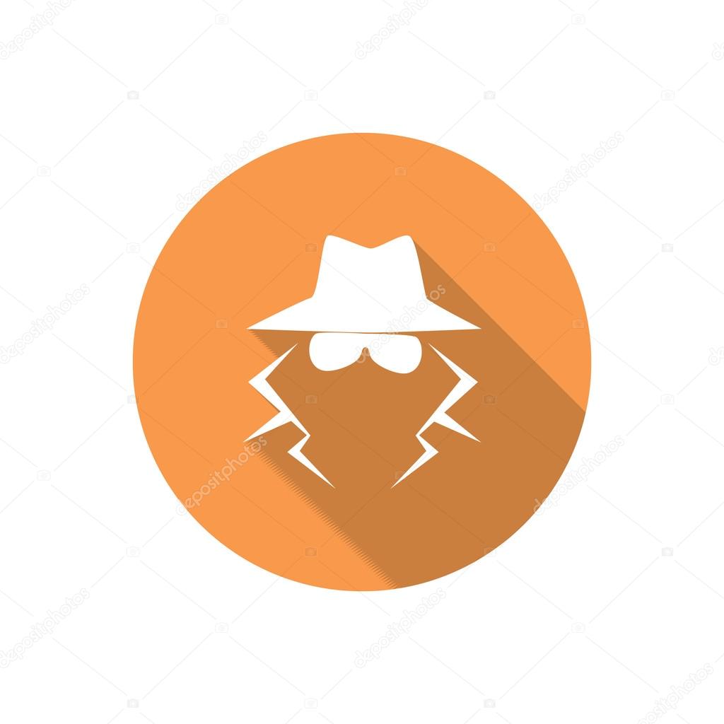 Anonymous spy agent silhouette icon