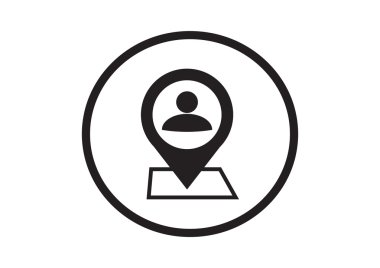 İnsan konum işaretçisi basit simgesine