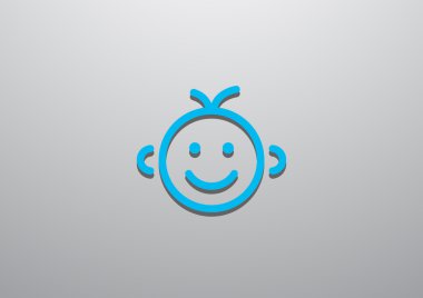 Mutlu bir çocuk yüzü doodle