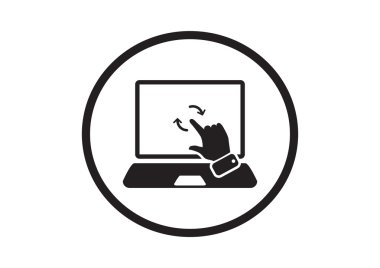 Dokunmatik ekranda dizüstü web simgesi