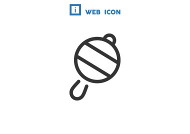 Icône de hochet de bébé simple, contour vector illustration