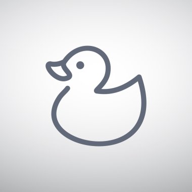 Oyuncak ördek yavrusu anahat web simgesi