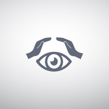 İnsan göz ve ellerini web simgesi