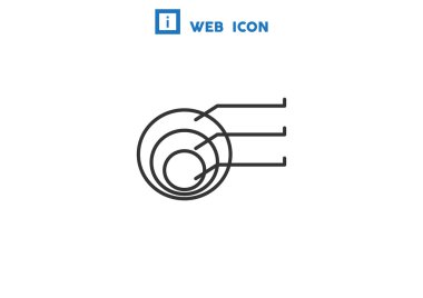 Basit yuvarlak Infographic web simgesi, anahat vektör çizim