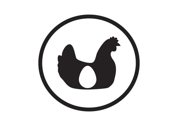Κότα με αυγό μέσα σ ' αυτήν σιλουέτα — Διανυσματικό Αρχείο