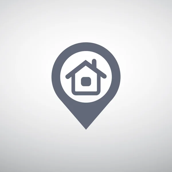 Casa ubicación puntero icono simple — Vector de stock