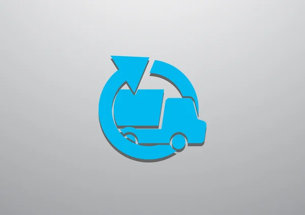 Camion simple avec flèche ronde — Image vectorielle