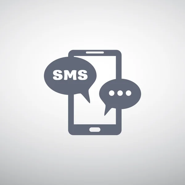 Smartphone con icono de burbujas sms — Vector de stock