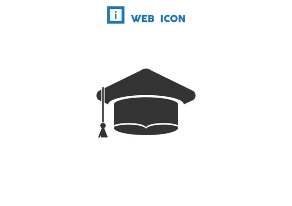Academische hoed eenvoudige web pictogram — Stockvector