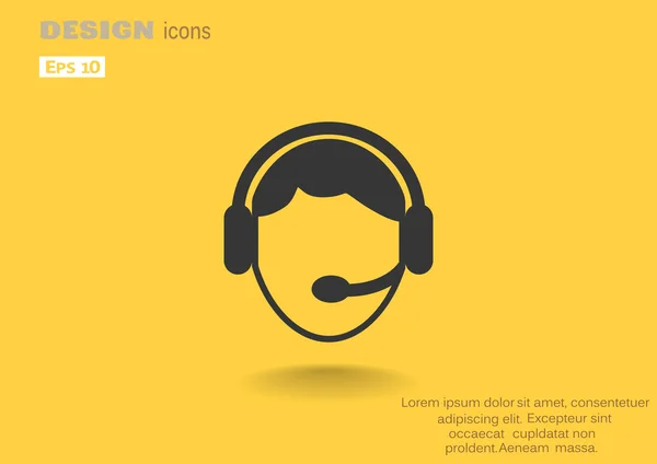 Operador de centro de llamadas icono web simple — Archivo Imágenes Vectoriales