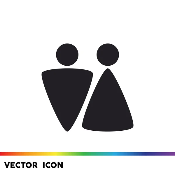 Icono WC con signos de género — Vector de stock