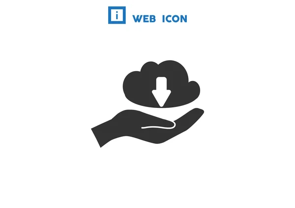 Data cloud on hand web icon — Stock Vector