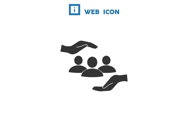 Group of people and hands icon — Stock Vector