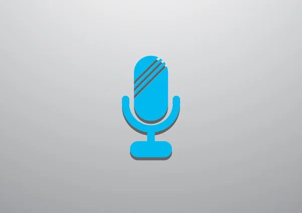 Icône web microphone simple — Image vectorielle