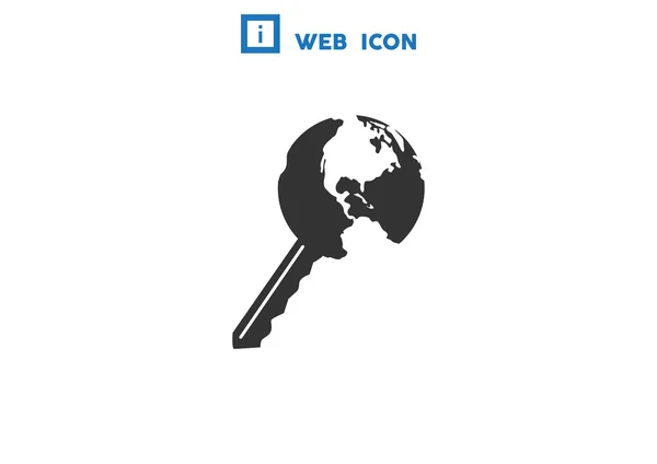 Sleutel tot wereld web pictogram — Stockvector