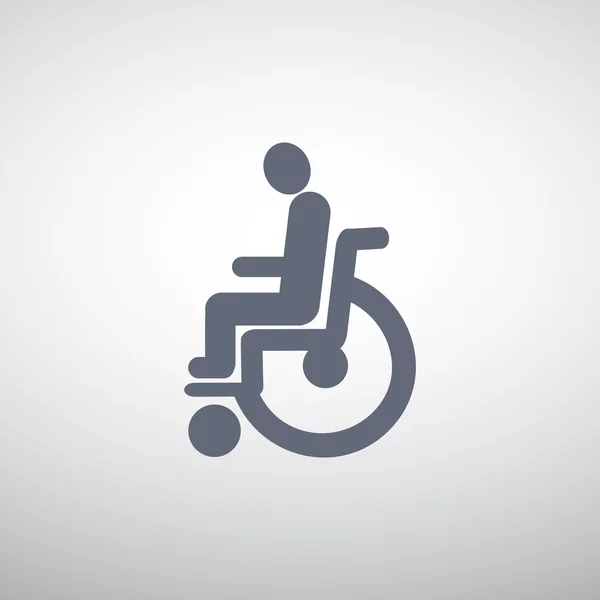 Handicapés sur icône fauteuil roulant — Image vectorielle