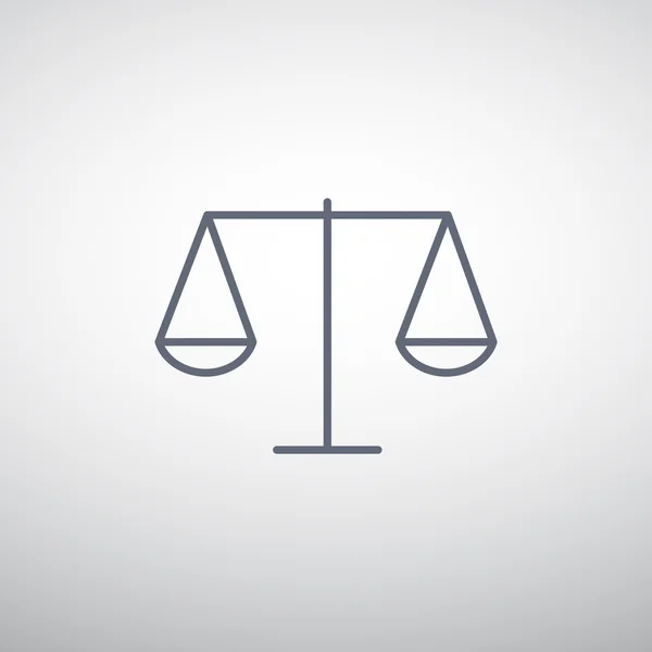 Schalen van Justitie eenvoudige web pictogram — Stockvector