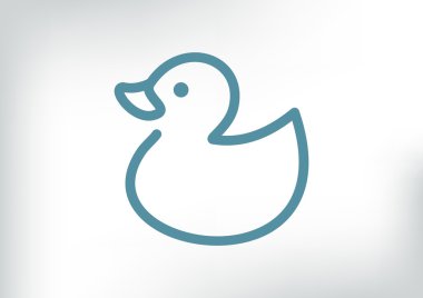 Oyuncak ördek yavrusu anahat web simgesi