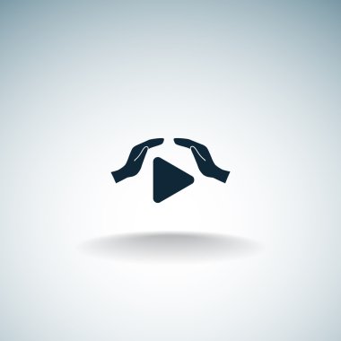 Oyun düğmesi ve eller simgesini