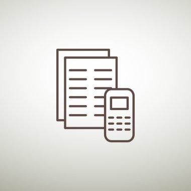 Cep telefonu web simgesi olan kağıtları