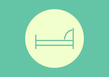 Hastane yatak basit simgesi