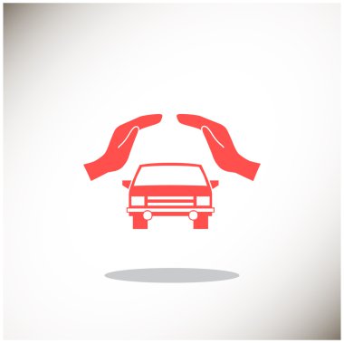 Car in hands icon clipart
