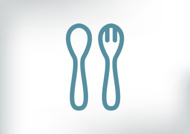 Basit çatal kaşık ve çatal