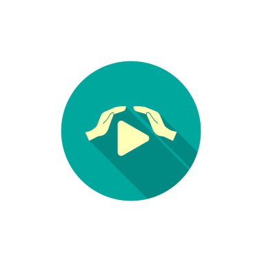 Oyun düğmesi ve eller simgesini