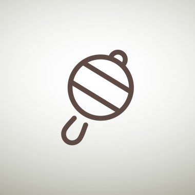 Icône de hochet de bébé simple, contour vector illustration