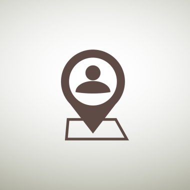 İnsan konum işaretçisi basit simgesine