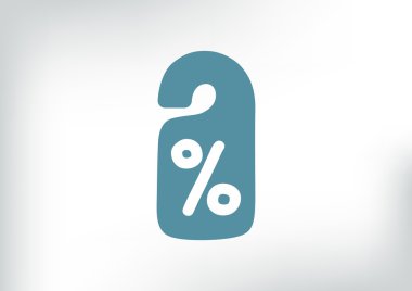 Etiket asılı üzerinde yüzde simgesi