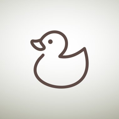 Oyuncak ördek yavrusu anahat web simgesi