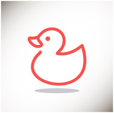 Oyuncak ördek yavrusu anahat web simgesi