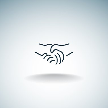 El sıkışma basit web simgesi, anahat vektör çizim