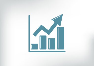 Yükselen grafik basit web simgesi