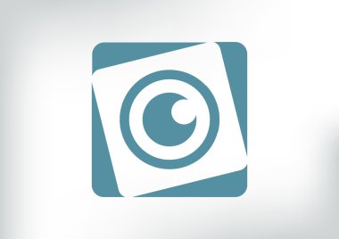 Objektif göz web simgesi, anahat vektör çizim