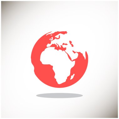 Planet earth web simgesini, anahat vektör çizim