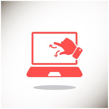 Dokunmatik ekranda dizüstü web simgesi