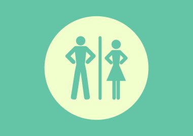 Cinsiyet işaretleri ile WC simgesi
