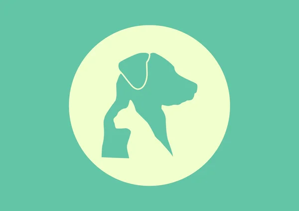 Icono veterinario para perros y gatos — Vector de stock
