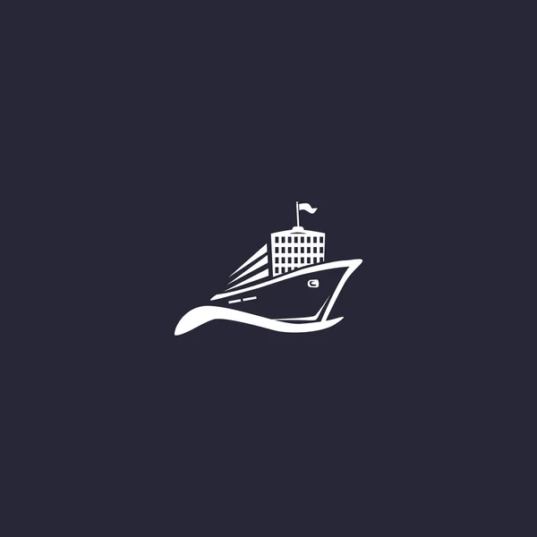 Schiff auf Welle Web-Symbol — Stockvektor