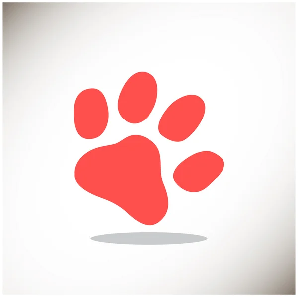 Pies łapa toru prostego ikonę — Wektor stockowy